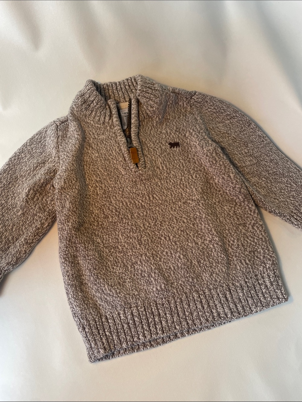 Carter's Marled Taupe Half-Zip Sweater - Men's